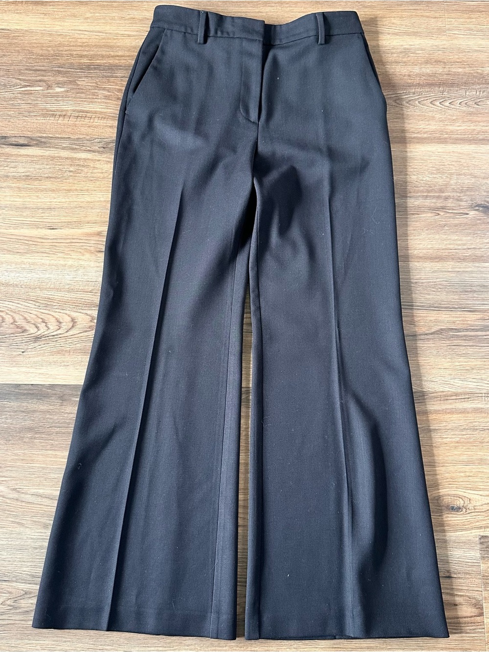 Boden Black Wide Leg Wool Blend Trouser Pants Women 8 High Rise Career Office